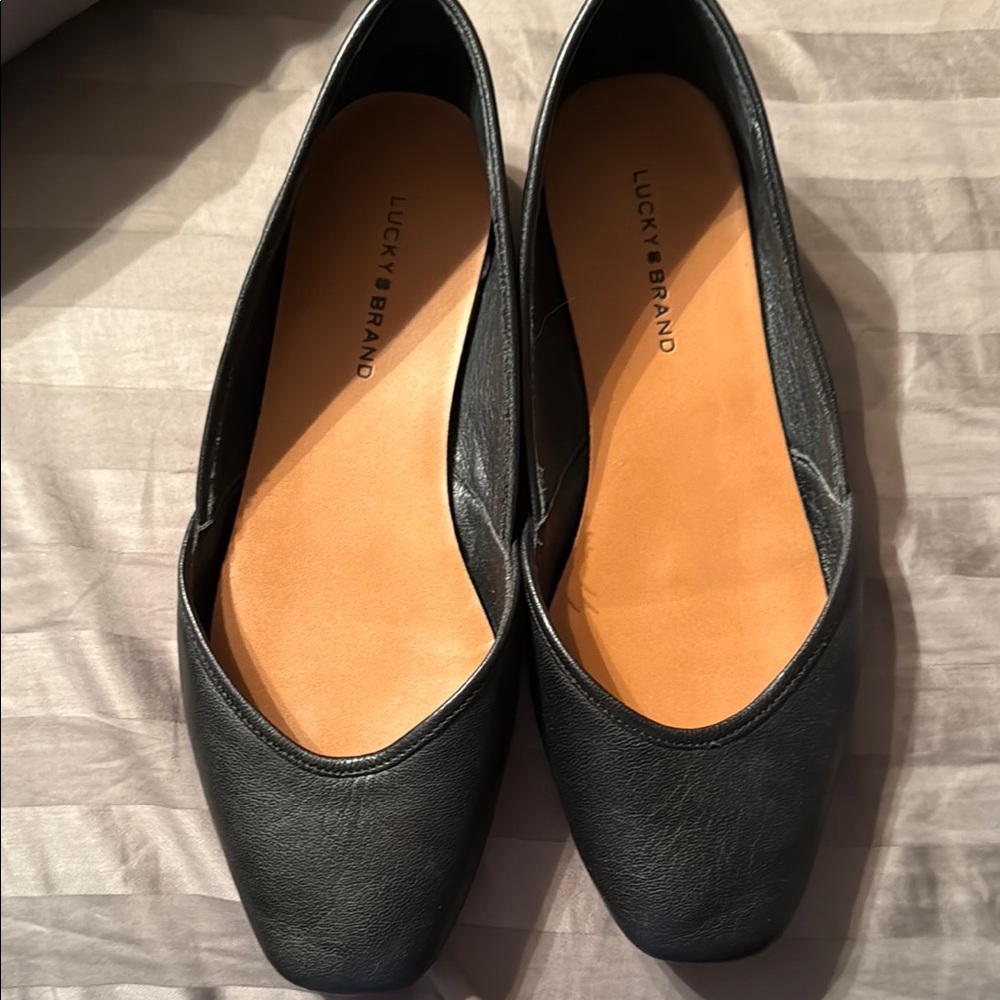 Lucky Brand Black Leather Flats